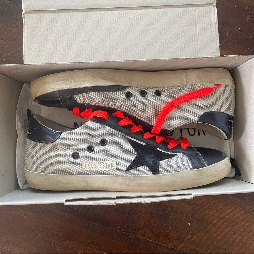 Golden Goose Superstar Sneakers‎ Mesh and Leather size 42/US 12 Orange Black